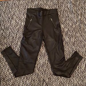 Express black faux leather leggings
